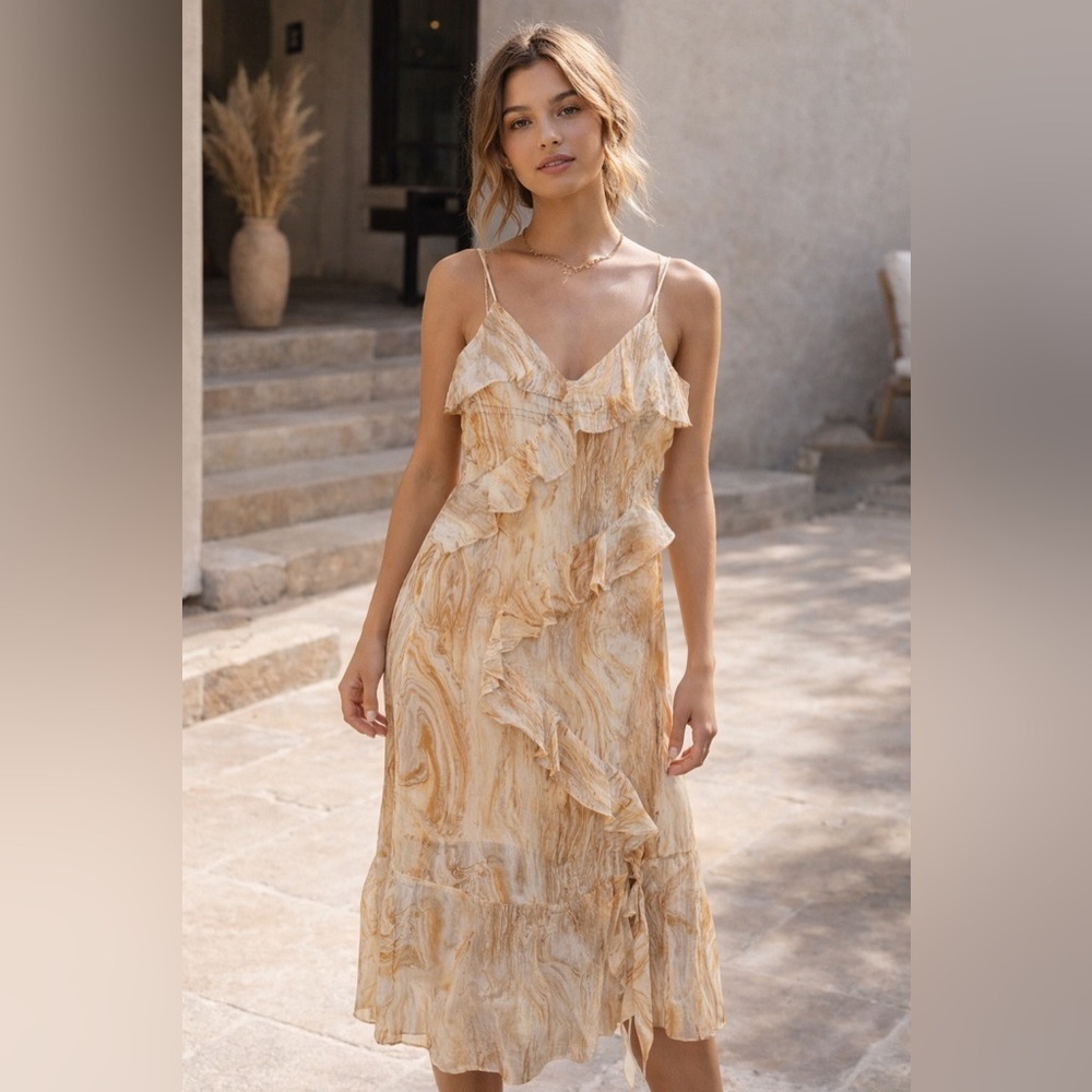 Moon River Watercolor Maxi Dress Size M NWT